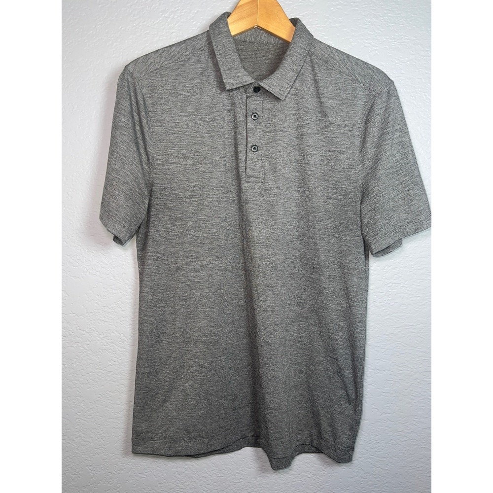 Lululemon Evolution Polo Shirt Mens S/M Grey Short Sleeve Performance Golf - Picture 2 of 7